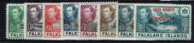 Image of Falkland Island Dependencies SG C1S/8S LMM British Commonwealth Stamp